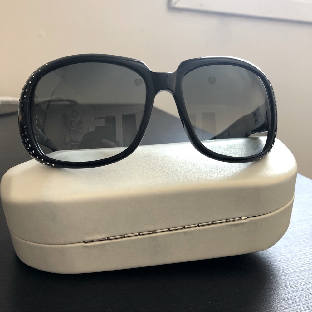 Brand new Authentic Swarovski black oversized square sunglasses with case